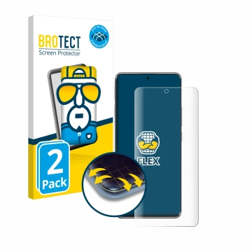 Parte frontale di una confezione del prodotto con il logo del marchio BROTECT. Accanto è raffigurato il dispositivo Xiaomi Poc