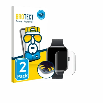 Parte frontale di una confezione del prodotto con il logo del marchio BROTECT. Accanto è raffigurato il dispositivo Xiaomi Red