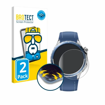 Parte frontale di una confezione del prodotto con il logo del marchio BROTECT. Accanto è raffigurato il dispositivo Oppo Watch