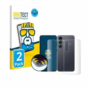 Parte frontale di una confezione del prodotto con il logo del marchio BROTECT. Accanto è raffigurato il dispositivo Samsung Ga