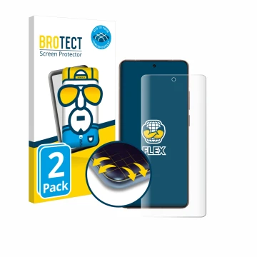 Parte frontale di una confezione del prodotto con il logo del marchio BROTECT. Accanto è raffigurato il dispositivo realme GT 