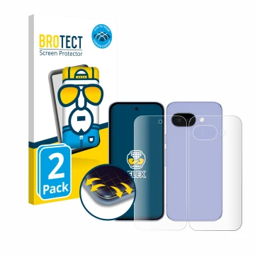 Parte frontale di una confezione del prodotto con il logo del marchio BROTECT. Accanto è raffigurato il dispositivo Google Pix