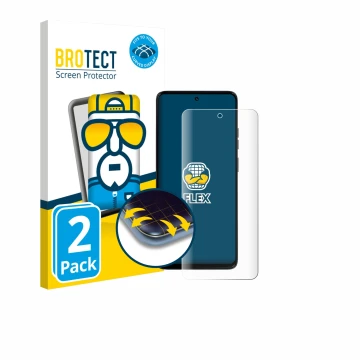 Parte frontale di una confezione del prodotto con il logo del marchio BROTECT. Accanto è raffigurato il dispositivo Motorola M