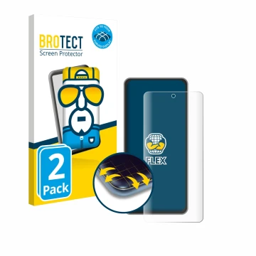 Parte frontale di una confezione del prodotto con il logo del marchio BROTECT. Accanto è raffigurato il dispositivo realme GT 