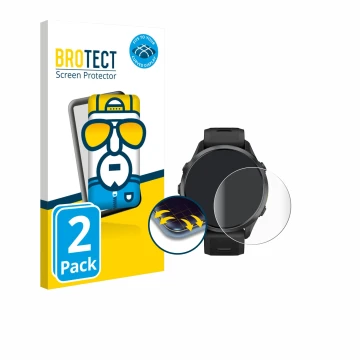 Parte frontale di una confezione del prodotto con il logo del marchio BROTECT. Accanto è raffigurato il dispositivo Garmin For