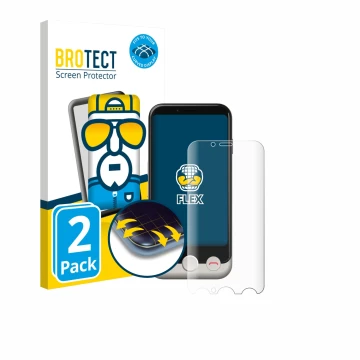 Parte frontale di una confezione del prodotto con il logo del marchio BROTECT. Accanto è raffigurato il dispositivo Doro Auror