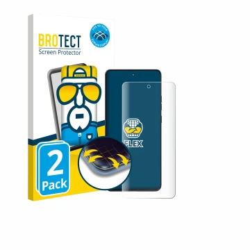 Parte frontale di una confezione del prodotto con il logo del marchio BROTECT. Accanto è raffigurato il dispositivo Motorola M