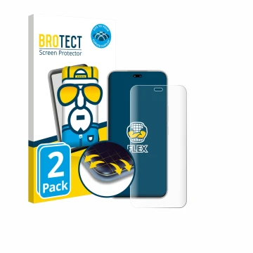 Parte frontale di una confezione del prodotto con il logo del marchio BROTECT. Accanto è raffigurato il dispositivo Honor 400 