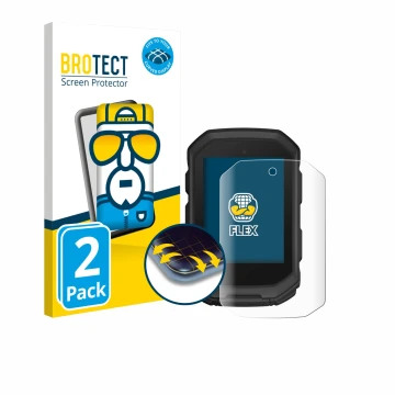 Parte frontale di una confezione del prodotto con il logo del marchio BROTECT. Accanto è raffigurato il dispositivo Garmin Edg