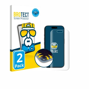 Parte frontale di una confezione del prodotto con il logo del marchio BROTECT. Accanto è raffigurato il dispositivo Apple iPho