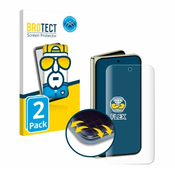 Parte frontale di una confezione del prodotto con il logo del marchio BROTECT. Accanto è raffigurato il dispositivo Google Pix