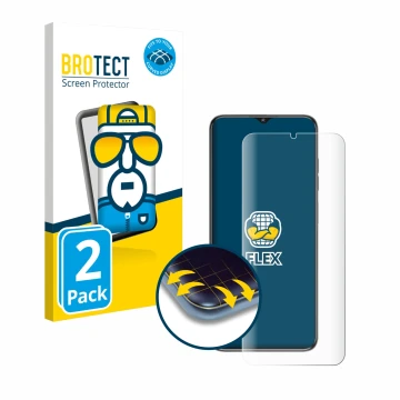 Parte frontale di una confezione del prodotto con il logo del marchio BROTECT. Accanto è raffigurato il dispositivo Oukitel C1