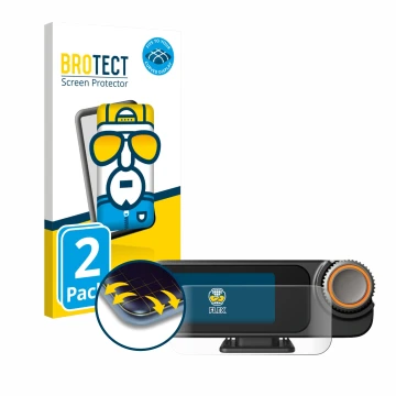 Parte frontale di una confezione del prodotto con il logo del marchio BROTECT. Accanto è raffigurato il dispositivo DJI Mic 3 