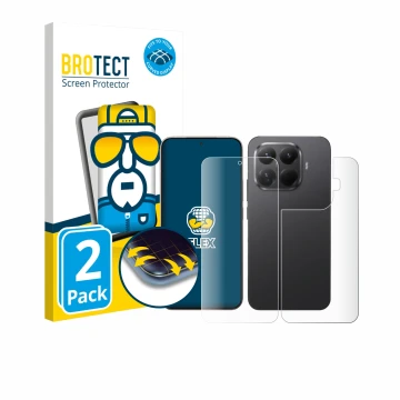 Parte frontale di una confezione del prodotto con il logo del marchio BROTECT. Accanto è raffigurato il dispositivo Xiaomi 15T