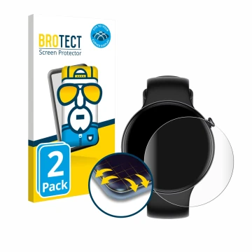 Parte frontale di una confezione del prodotto con il logo del marchio BROTECT. Accanto è raffigurato il dispositivo Honor Watc