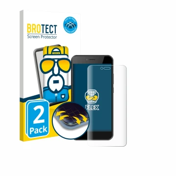 Parte frontale di una confezione del prodotto con il logo del marchio BROTECT. Accanto è raffigurato il dispositivo HTC Wildfi