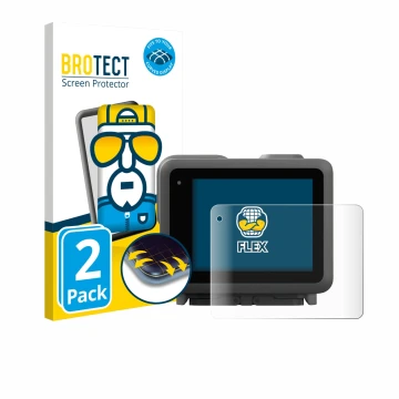 Parte frontale di una confezione del prodotto con il logo del marchio BROTECT. Accanto è raffigurato il dispositivo GoPro Lit 