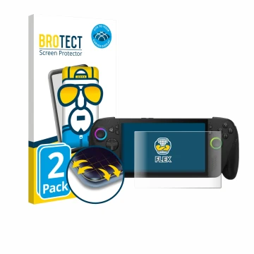 Parte frontale di una confezione del prodotto con il logo del marchio BROTECT. Accanto è raffigurato il dispositivo ASUS ROG X