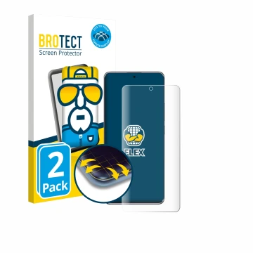 Parte frontale di una confezione del prodotto con il logo del marchio BROTECT. Accanto è raffigurato il dispositivo Xiaomi Red