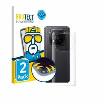 Parte frontale di una confezione del prodotto con il logo del marchio BROTECT. Accanto è raffigurato il dispositivo Xiaomi Red