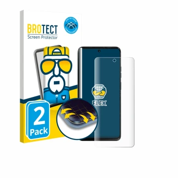 Parte frontale di una confezione del prodotto con il logo del marchio BROTECT. Accanto è raffigurato il dispositivo Motorola M