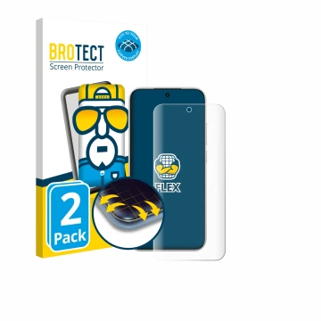 Parte frontale di una confezione del prodotto con il logo del marchio BROTECT. Accanto è raffigurato il dispositivo Xiaomi Poc