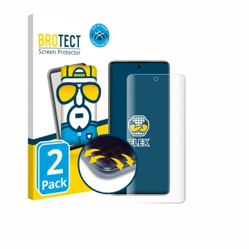 Parte frontale di una confezione del prodotto con il logo del marchio BROTECT. Accanto è raffigurato il dispositivo Xiaomi Red