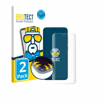 Parte frontale di una confezione del prodotto con il logo del marchio BROTECT. Accanto è raffigurato il dispositivo OnePlus 13