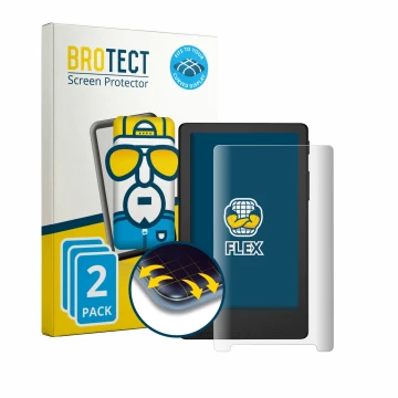 Parte frontale di una confezione del prodotto con il logo del marchio BROTECT. Accanto è raffigurato il dispositivo Xteink X4 