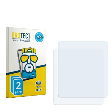 Parte frontale di una confezione del prodotto con il logo del marchio BROTECT. Accanto si trova la protezione per lo schermo c