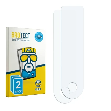 Parte frontale di una confezione del prodotto con il logo del marchio BROTECT. Accanto si trova la protezione per lo schermo c