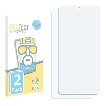 Parte frontale di una confezione del prodotto con il logo del marchio BROTECT. Accanto si trova la protezione per lo schermo c