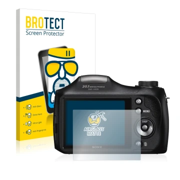 Parte frontale di una confezione del prodotto con il logo del marchio BROTECT. Accanto è raffigurato il dispositivo Sony Cyber