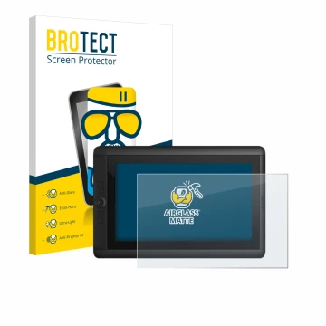 Parte frontale di una confezione del prodotto con il logo del marchio BROTECT. Accanto è raffigurato il dispositivo Wacom Cint