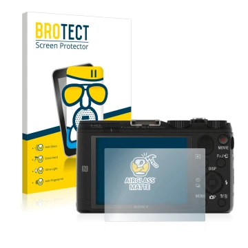 Parte frontale di una confezione del prodotto con il logo del marchio BROTECT. Accanto è raffigurato il dispositivo Sony Cyber