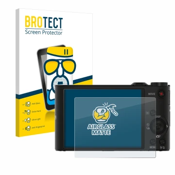 Parte frontale di una confezione del prodotto con il logo del marchio BROTECT. Accanto è raffigurato il dispositivo Sony Cyber