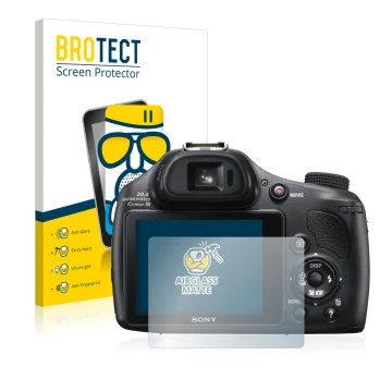 Parte frontale di una confezione del prodotto con il logo del marchio BROTECT. Accanto è raffigurato il dispositivo Sony Cyber