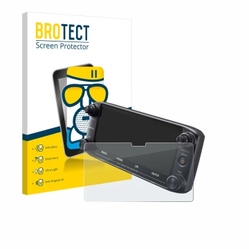 Parte frontale di una confezione del prodotto con il logo del marchio BROTECT. Accanto è raffigurato il dispositivo Icom ID-51