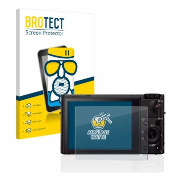 Parte frontale di una confezione del prodotto con il logo del marchio BROTECT. Accanto è raffigurato il dispositivo Sony Cyber