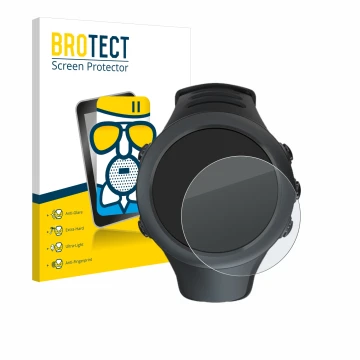 Parte frontale di una confezione del prodotto con il logo del marchio BROTECT. Accanto è raffigurato il dispositivo Suunto Amb