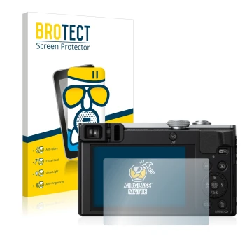 Parte frontale di una confezione del prodotto con il logo del marchio BROTECT. Accanto è raffigurato il dispositivo Panasonic 