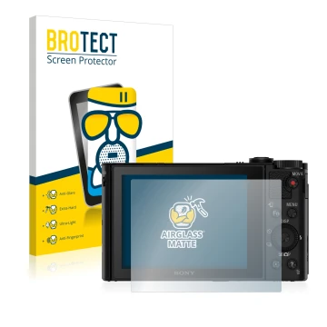 Parte frontale di una confezione del prodotto con il logo del marchio BROTECT. Accanto è raffigurato il dispositivo Sony Cyber