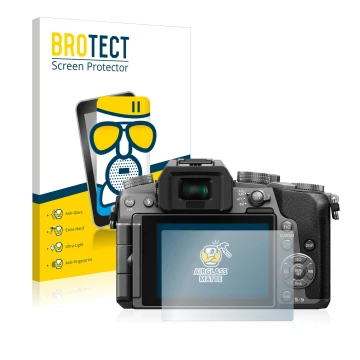 Parte frontale di una confezione del prodotto con il logo del marchio BROTECT. Accanto è raffigurato il dispositivo Panasonic 