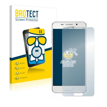 Parte frontale di una confezione del prodotto con il logo del marchio BROTECT. Accanto è raffigurato il dispositivo Samsung Ga