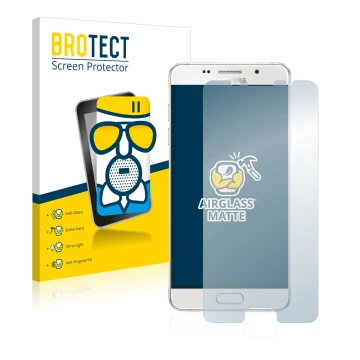 Parte frontale di una confezione del prodotto con il logo del marchio BROTECT. Accanto è raffigurato il dispositivo Samsung Ga