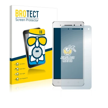 Parte frontale di una confezione del prodotto con il logo del marchio BROTECT. Accanto è raffigurato il dispositivo Lenovo Vib