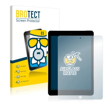 Parte frontale di una confezione del prodotto con il logo del marchio BROTECT. Accanto è raffigurato il dispositivo Apple iPad