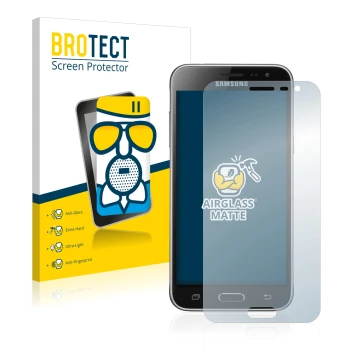Parte frontale di una confezione del prodotto con il logo del marchio BROTECT. Accanto è raffigurato il dispositivo Samsung Ga