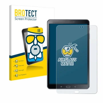 Parte frontale di una confezione del prodotto con il logo del marchio BROTECT. Accanto è raffigurato il dispositivo Samsung Ga