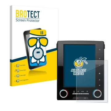 Parte frontale di una confezione del prodotto con il logo del marchio BROTECT. Accanto è raffigurato il dispositivo Renault Me